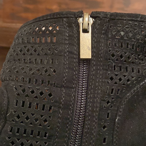 Black nubuck feel booties. - Picture 3 of 6